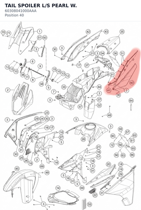Diagram preview: TAIL SPOILER L/S PEARL W. (60308041000AAA)