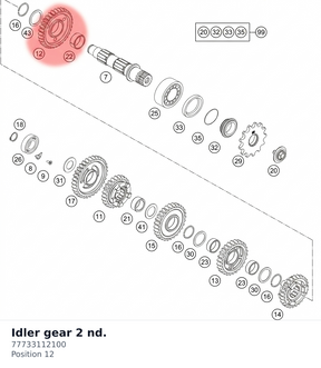Diagram preview: Idler gear 2 nd. (77733112100)
