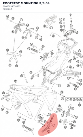 Diagram preview: FOOTREST MOUNTING R/S       09 (6900303905033S)