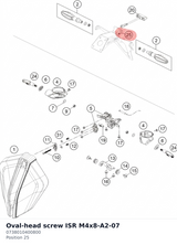 Diagram preview: Oval-head screw ISR M4x8-A2-07 (0738010400800)