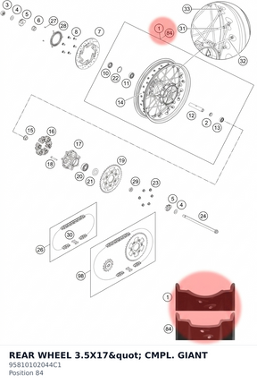Diagram preview: REAR WHEEL 3.5X17" CMPL. GIANT (95810102044C1)