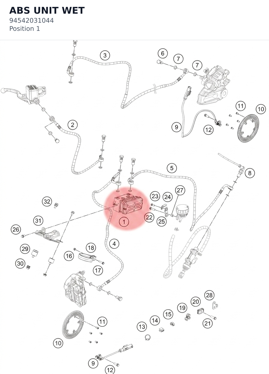Diagram preview: ABS UNIT WET (94542031044)