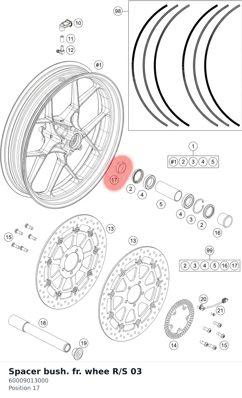 Diagram preview: Spacer bush. fr. whee R/S  03 (60009013000)