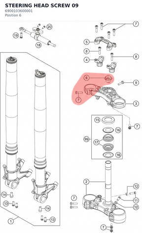 Diagram preview: STEERING HEAD SCREW         09 (6900103600001)