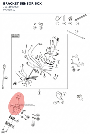 Diagram preview: BRACKET SENSOR BOX (76011090000)