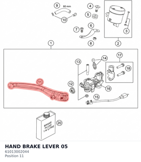 Diagram preview: HAND BRAKE LEVER            05 (61013002044)
