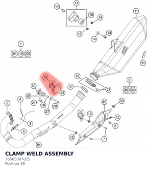Diagram preview: CLAMP WELD ASSEMBLY (76505007025)
