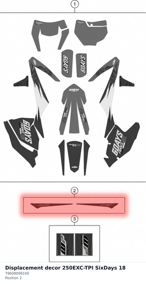 Diagram preview: Displacement decor 250EXC-TPI SixDays 18 (79608098100)
