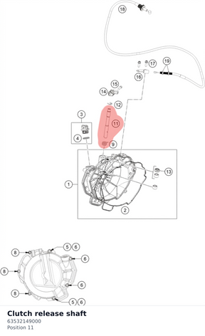 Diagram preview: Clutch release shaft (63532149000)