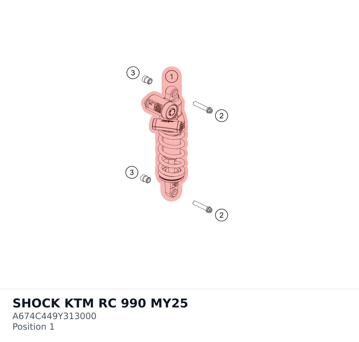 Diagram preview: SHOCK KTM RC 990 MY25 (A674C449Y313000)