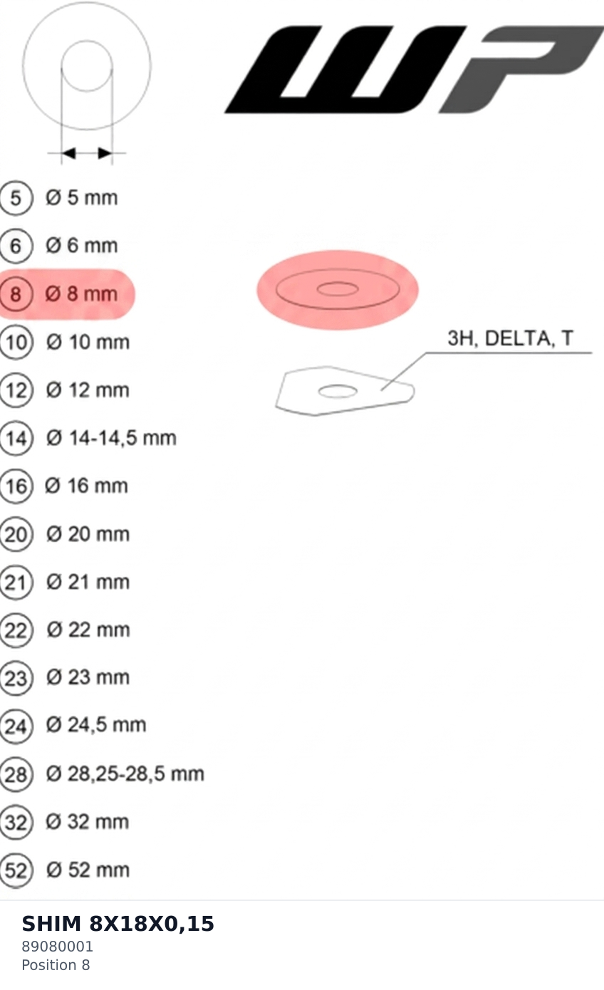 Diagram preview: SHIM 8X18X0,15 (89080001)