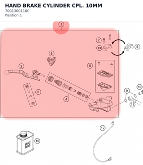 Diagram preview: HAND BRAKE CYLINDER CPL. 10MM (70013001100)