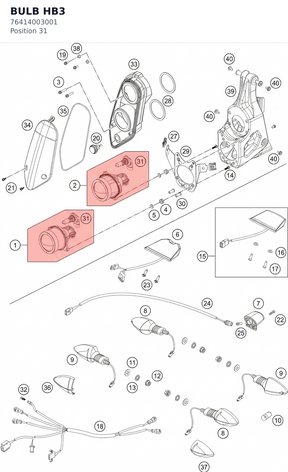 Diagram preview: BULB HB3 (76414003001)
