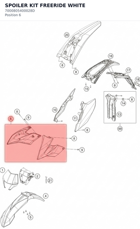 Diagram preview: SPOILER KIT FREERIDE WHITE (7000805400028D)