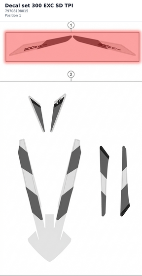 Diagram preview: Decal set 300 EXC SD TPI (79708198015)
