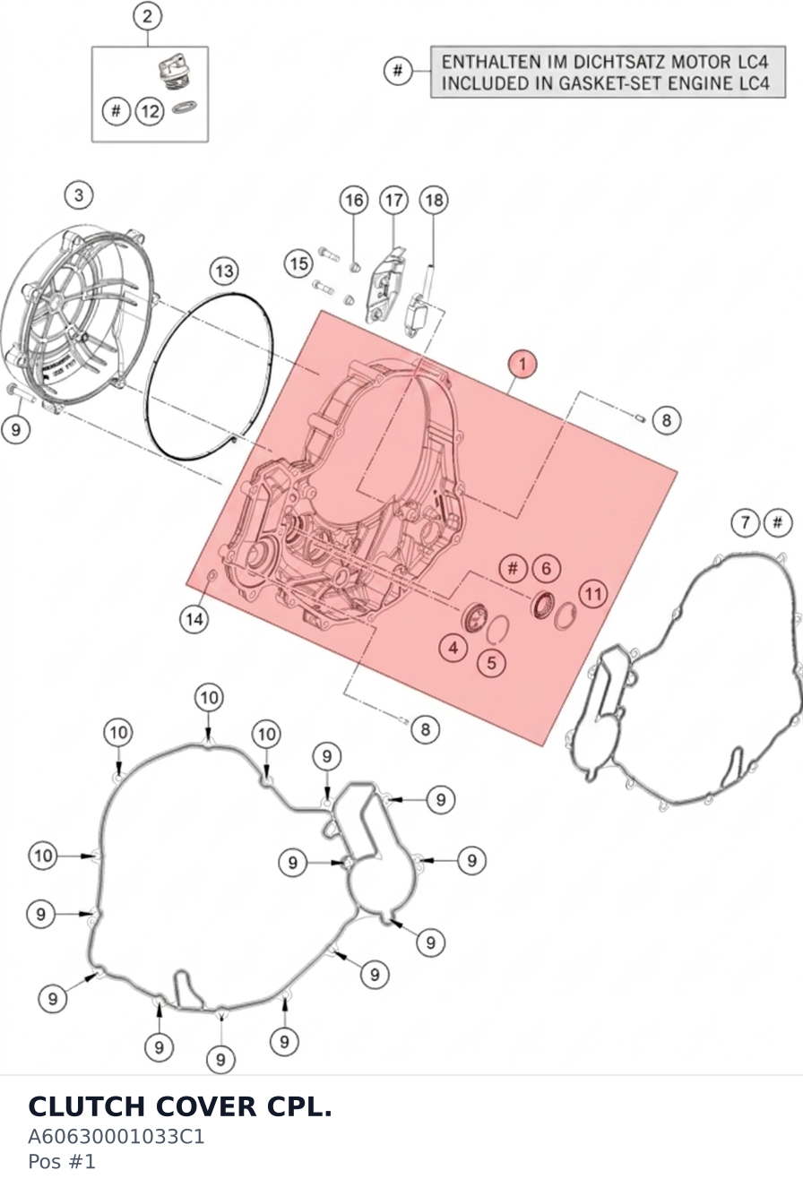 Diagram preview: CLUTCH COVER CPL. (A60630001033C1)