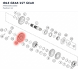 Diagram preview: IDLE GEAR 1ST GEAR (A46033611000)