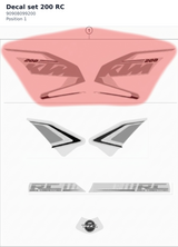 Diagram preview: Decal set 200 RC (90908099200)