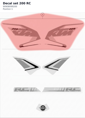 Diagram preview: Decal set 200 RC (90908099200)