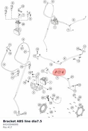 Diagram preview: Bracket ABS line dia7.5 (64142046000)