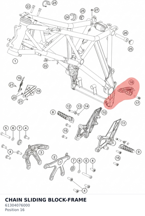 Diagram preview: CHAIN SLIDING BLOCK-FRAME (61304076000)