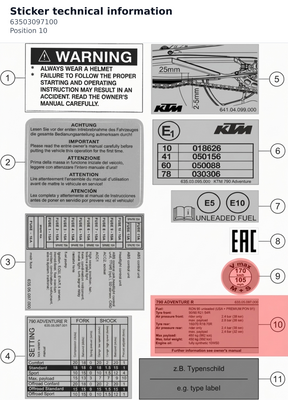 Diagram preview: Sticker technical information (63503097100)