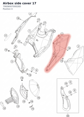 Diagram preview: Airbox side cover 17 (7900600700028D)