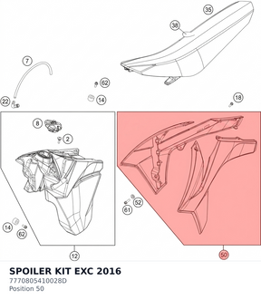 Diagram preview: SPOILER KIT EXC           2016 (7770805410028D)