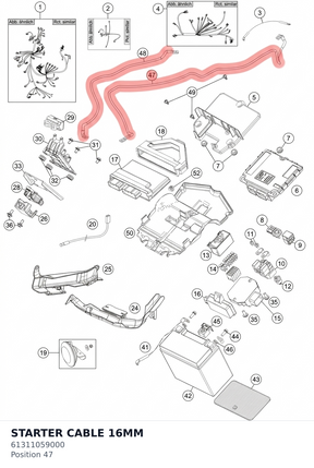 Diagram preview: STARTER CABLE 16MM (61311059000)