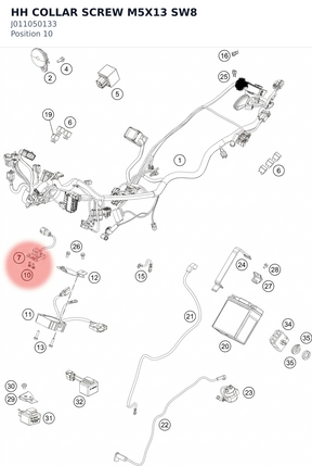 Diagram preview: HH COLLAR SCREW M5X13 SW8 (J011050133)