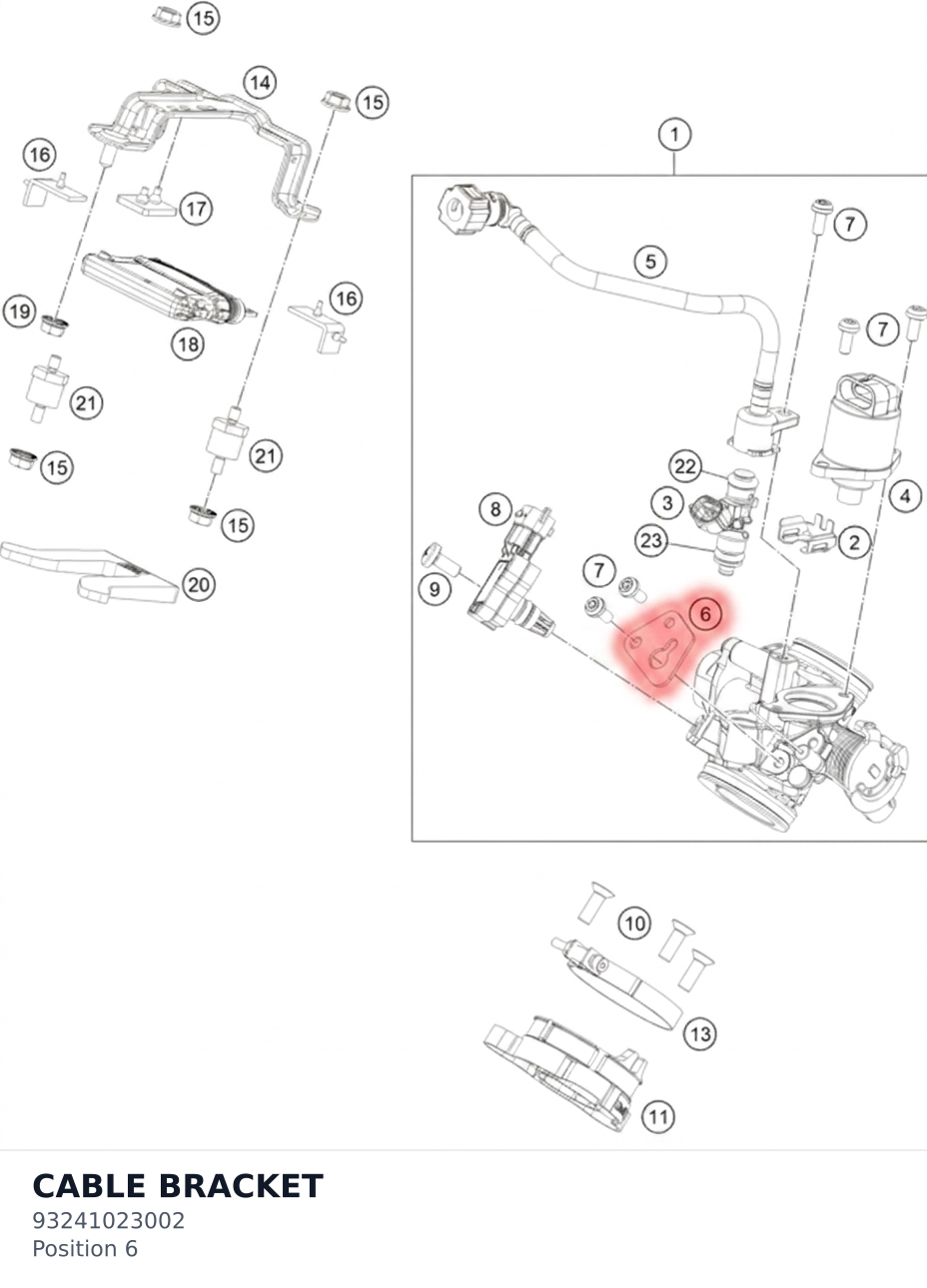 Diagram preview: CABLE BRACKET (93241023002)