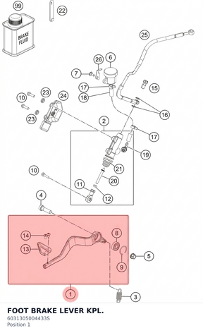 Diagram preview: FOOT BRAKE LEVER KPL. (6031305004433S)