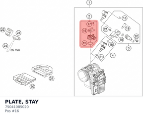 Diagram preview: PLATE, STAY (75041085020)