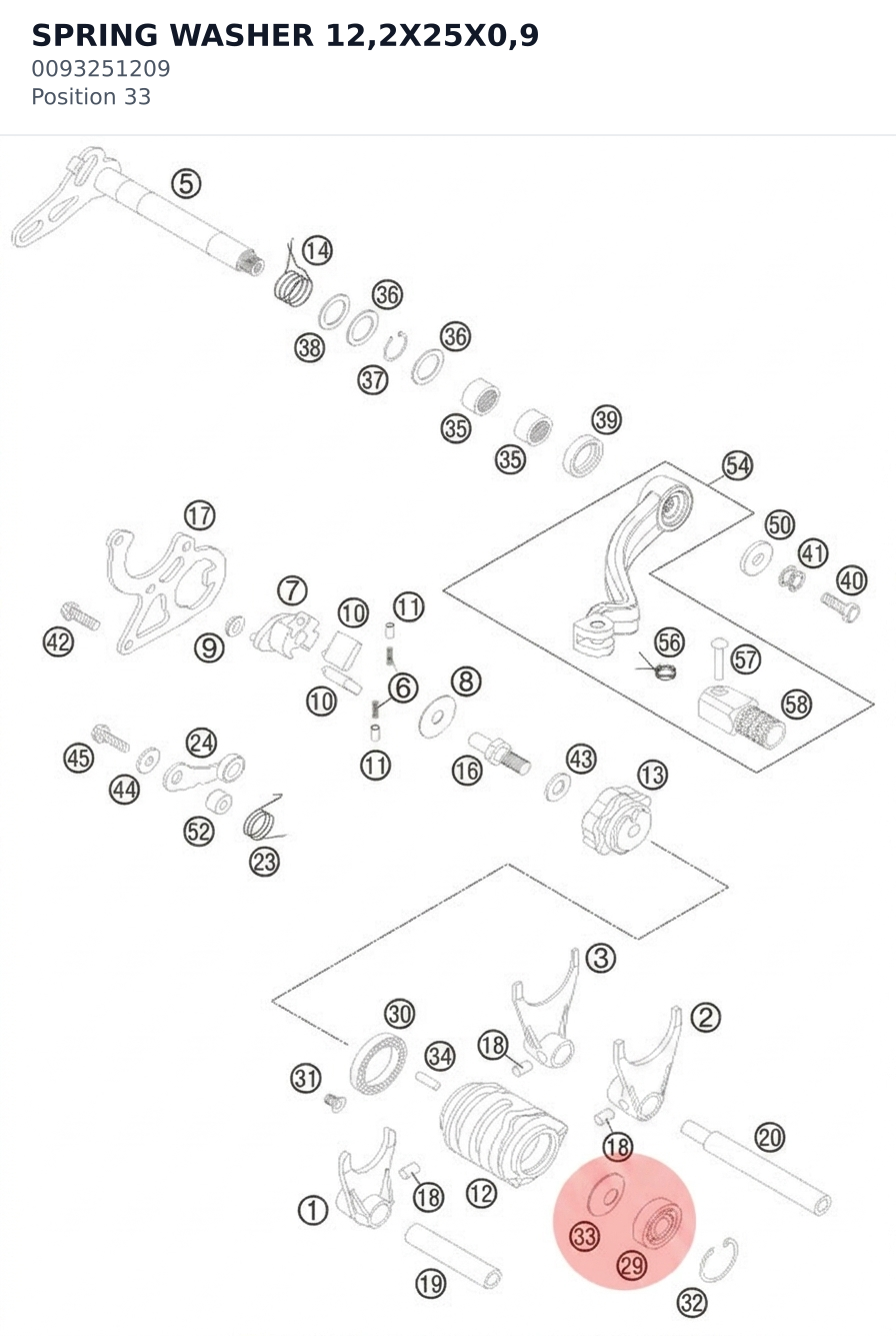 Diagram preview: SPRING WASHER 12,2X25X0,9 (0093251209)