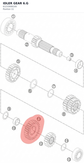 Diagram preview: IDLER GEAR 6.G (61233006100)