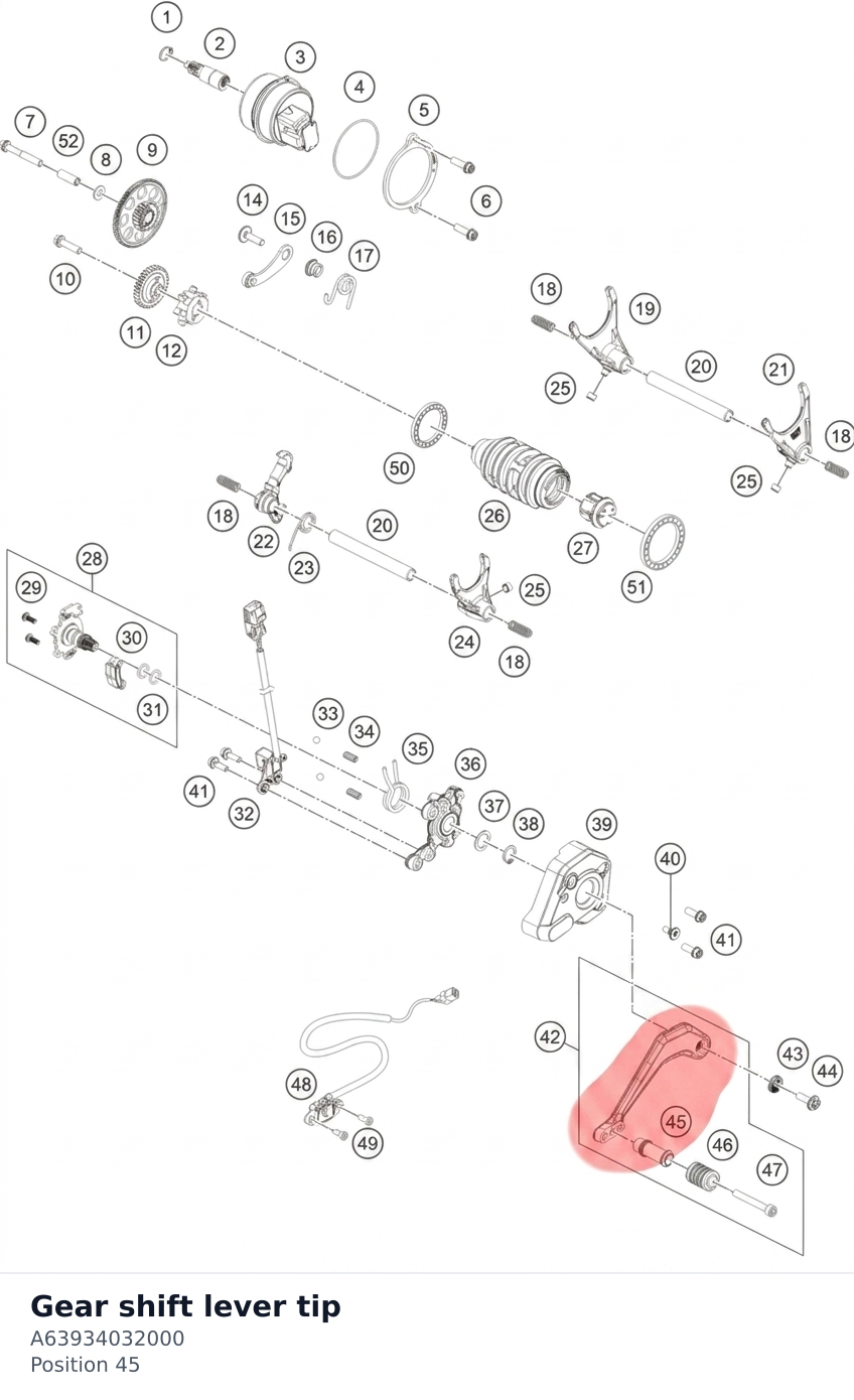 Diagram preview: Gear shift lever tip (A63934032000)