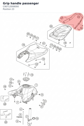 Diagram preview: Grip handle passenger (C90712008000)