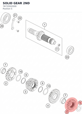 Diagram preview: SOLID GEAR 2ND (76733502000)