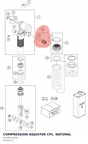 Diagram preview: COMPRESSION ADJUSTER CPL. NATURAL (50180213S38)