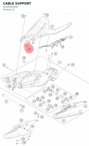Diagram preview: CABLE SUPPORT (61304042000)