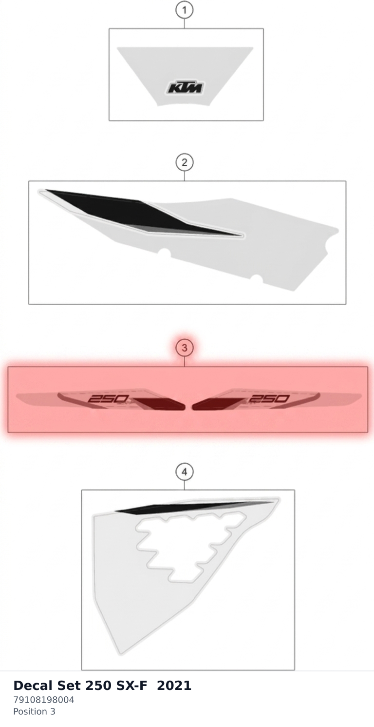 Diagram preview: Decal Set 250 SX-F  2021 (79108198004)