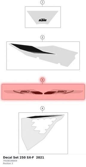 Diagram preview: Decal Set 250 SX-F  2021 (79108198004)