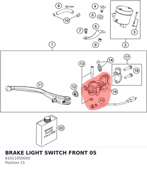 Diagram preview: BRAKE LIGHT SWITCH FRONT    05 (61011050000)