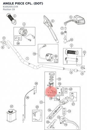 Diagram preview: ANGLE PIECE CPL. (DOT) (61002051144)