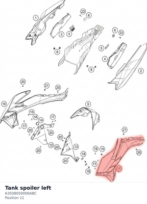 Diagram preview: Tank spoiler left (63508050000ABC)