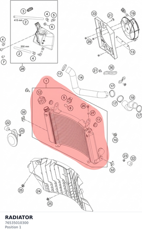Diagram preview: RADIATOR (76535010300)