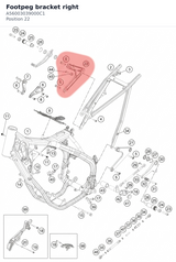 Diagram preview: Footpeg bracket right (A56003039000C1)
