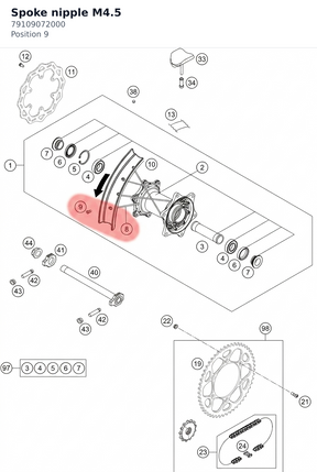Diagram preview: Spoke nipple M4.5 (79109072000)