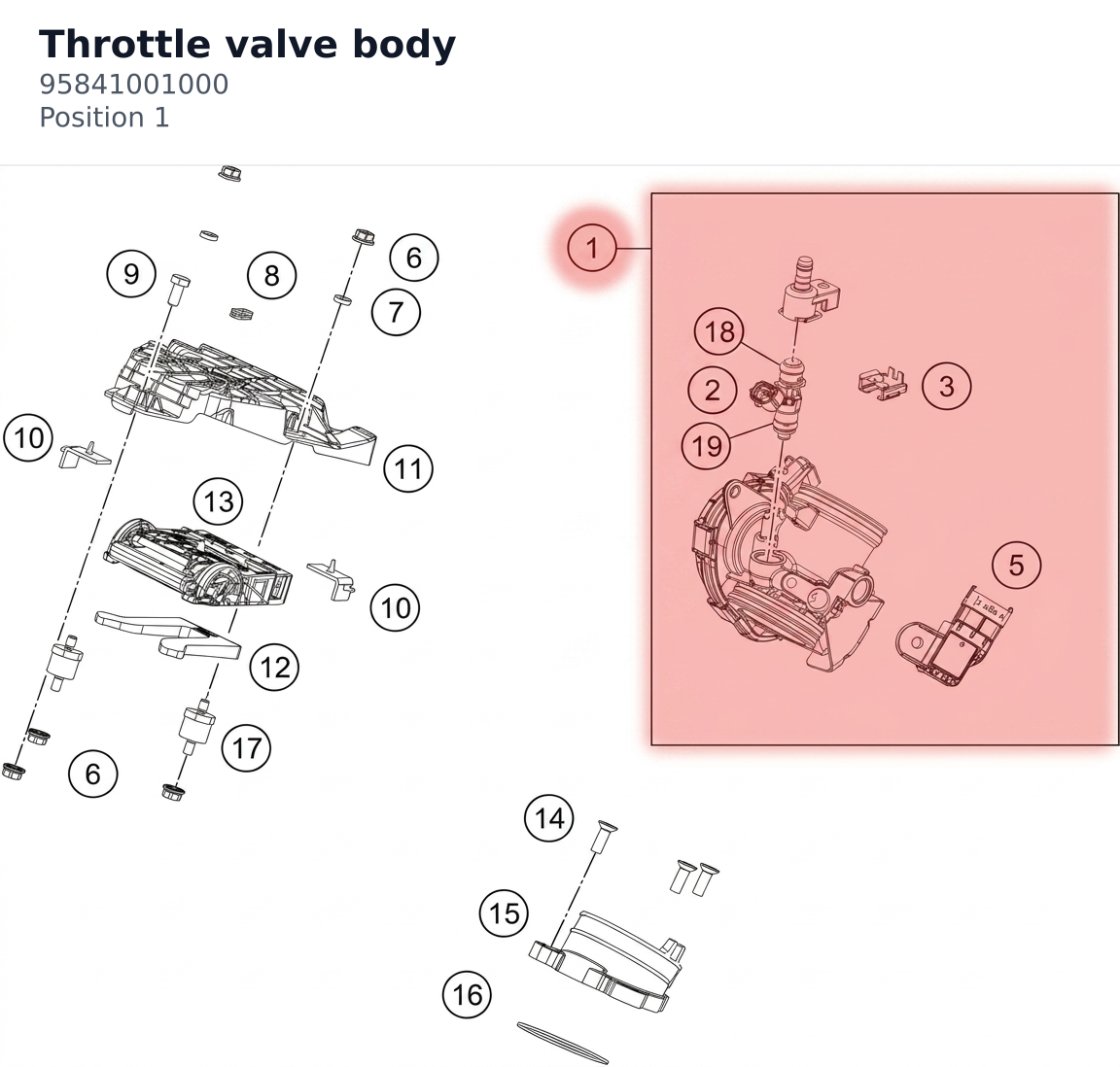 Diagram preview: Throttle valve body (95841001000)