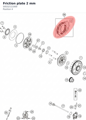 Diagram preview: Friction plate 2 mm (50532111000)